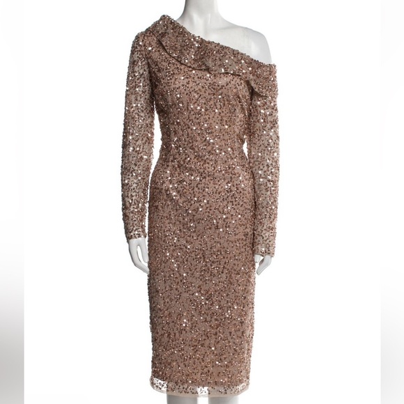 $398 NWT Mac Duggal Asymmetrical sequin Dress Size: 8 - Picture 4 of 7